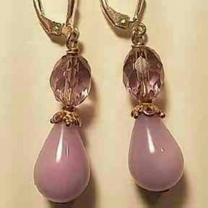Lavender Jade and Amethyst Earrings